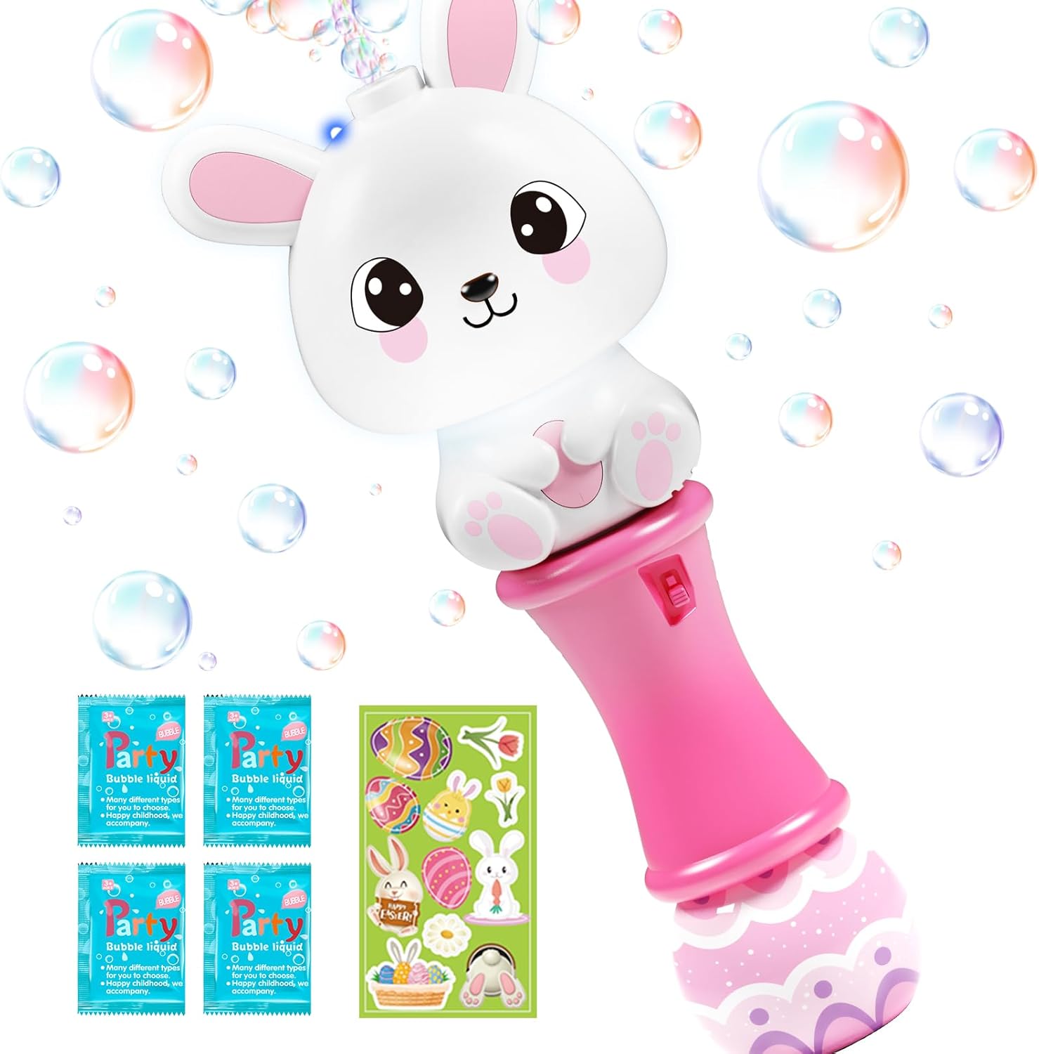 SpringFlower LED Light Up Bunny Bubble Blower Wand front view
