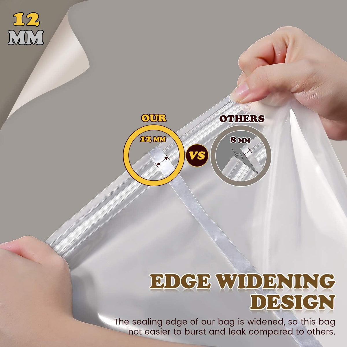 SCENGCLOS 2 pack brining bags laid flat showing thickness