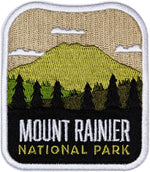 Vagabond Heart Mount Rainier National Park Patch front view showing embroidered landscape design