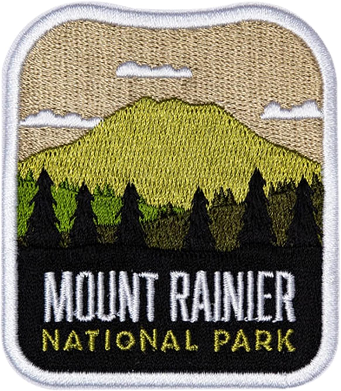 Vagabond Heart Mount Rainier National Park Patch front view showing embroidered landscape design