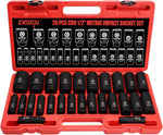 DISEN 19 Pcs 1/2" SAE Impact Socket Set | Deep Sockets 3/8"- 1-1/2", 6-Point Cr-V & Alloy Steel, 1/2 Inches Drive, Rugged Construction, Enhanced Storage Case - Image 12