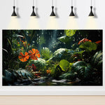 Riivvdise natural jungle forest landscape background applied to the back of a large aquarium