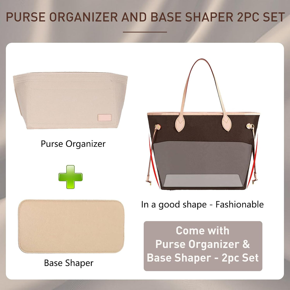 Doxo tote bag organizer with zipper pocket detail