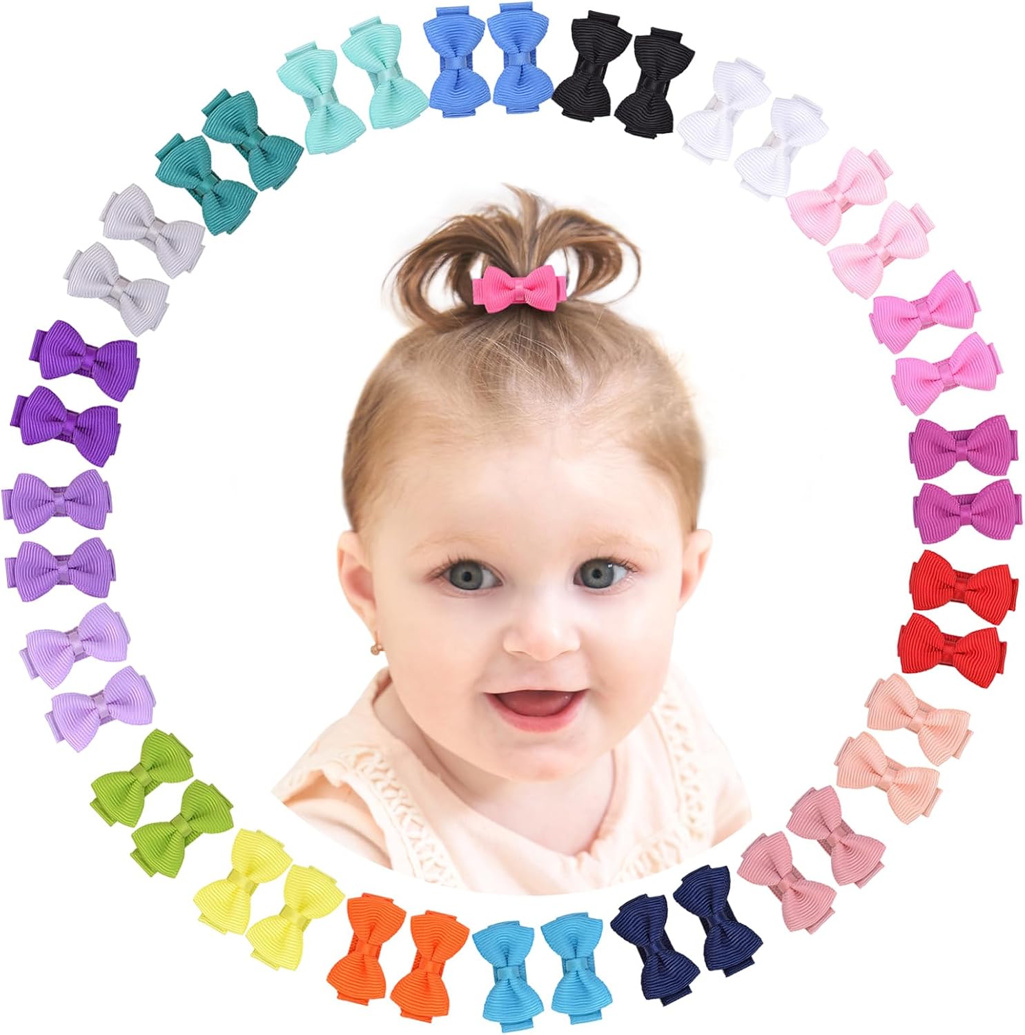 Maycreate grosgrain ribbon hair bows front view