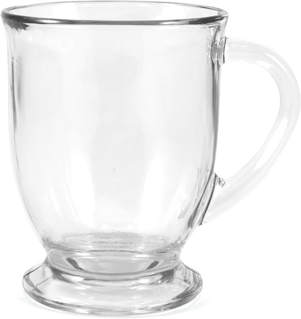 Anchor Hocking Mug Cafe Crystal front view clear glass coffee mug