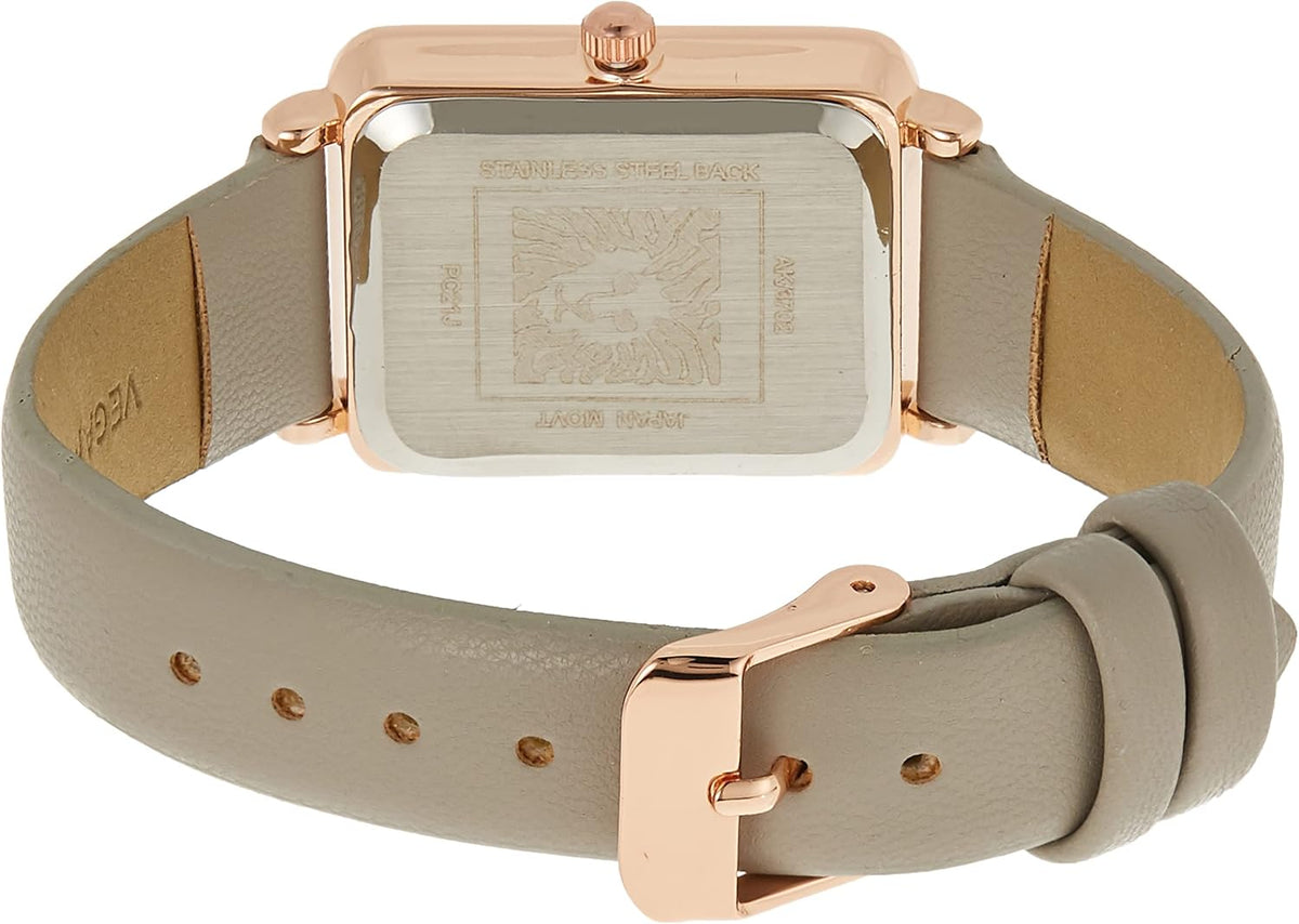 Anne Klein AK/3702 taupe dial close up detail