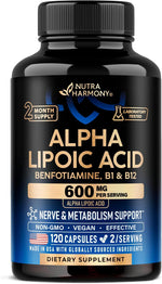 Alpha Lipoic Acid 600mg - ALA Supplement + Benfotiamine B1 & B12 - 240 Caps | Alpha Lipoic Acid - Antioxidant, Nerve, Energy & Metabolism Support for Men & Women - Lab Tested, NON-GMO, Vegan - Image 10