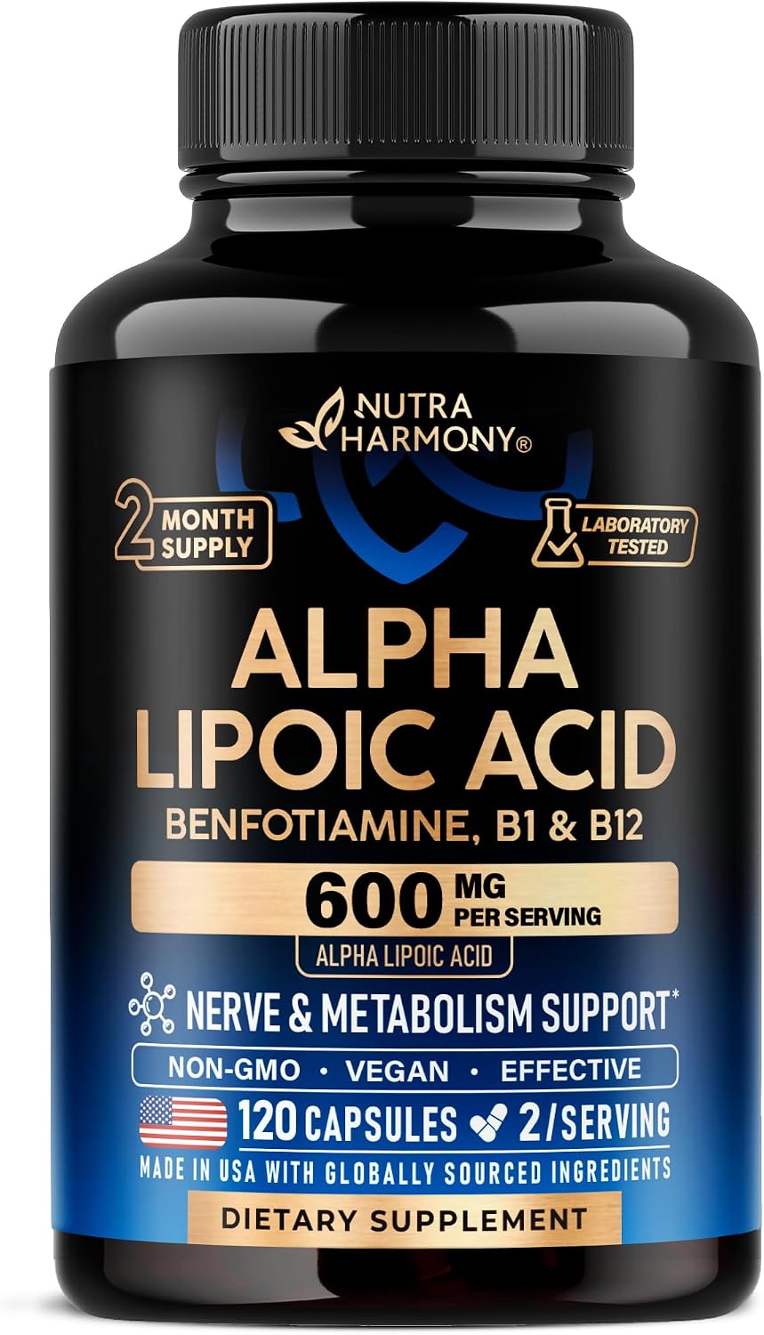 Alpha Lipoic Acid 600mg - ALA Supplement + Benfotiamine B1 & B12 - 240 Caps | Alpha Lipoic Acid - Antioxidant, Nerve, Energy & Metabolism Support for Men & Women - Lab Tested, NON-GMO, Vegan - Image 10