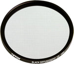 Tiffen 55mm Black Diffusion 1/2 camera lens filter front view optical glass
