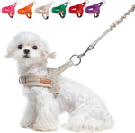 BEAUTYZOO dog harness for small dogs front view beige mesh step in puppy vest