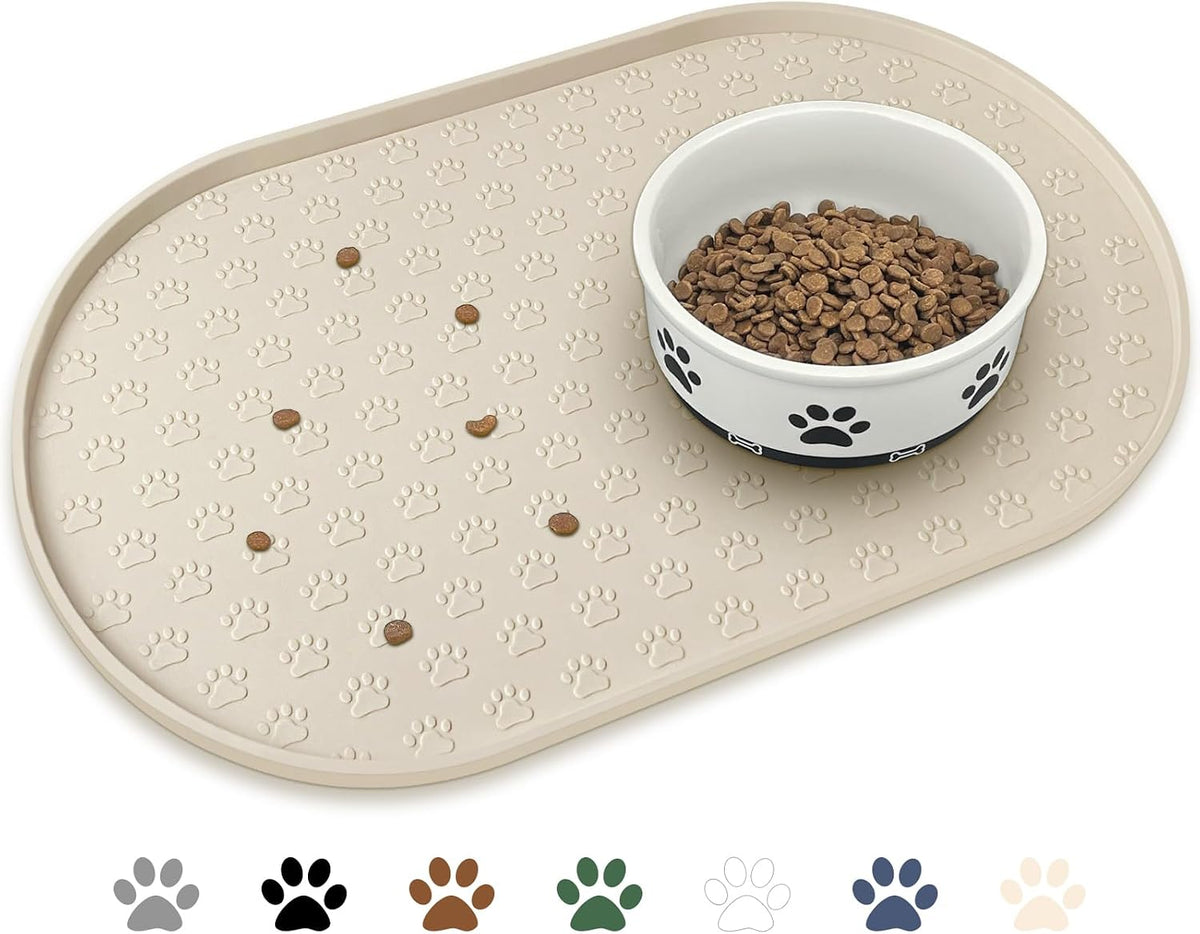Kpwacd pet feeding mat beige front view