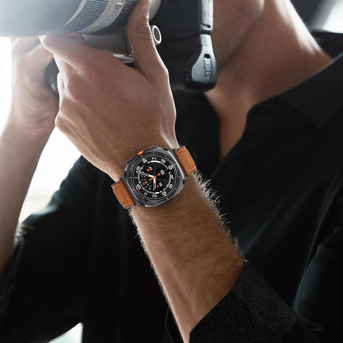 Tasikar watch band texture and premium leather close up