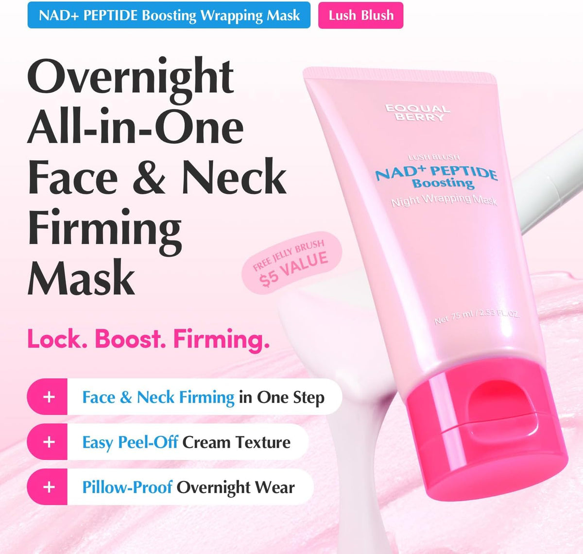 Eqqualberry night wrapping mask packaging and product label details