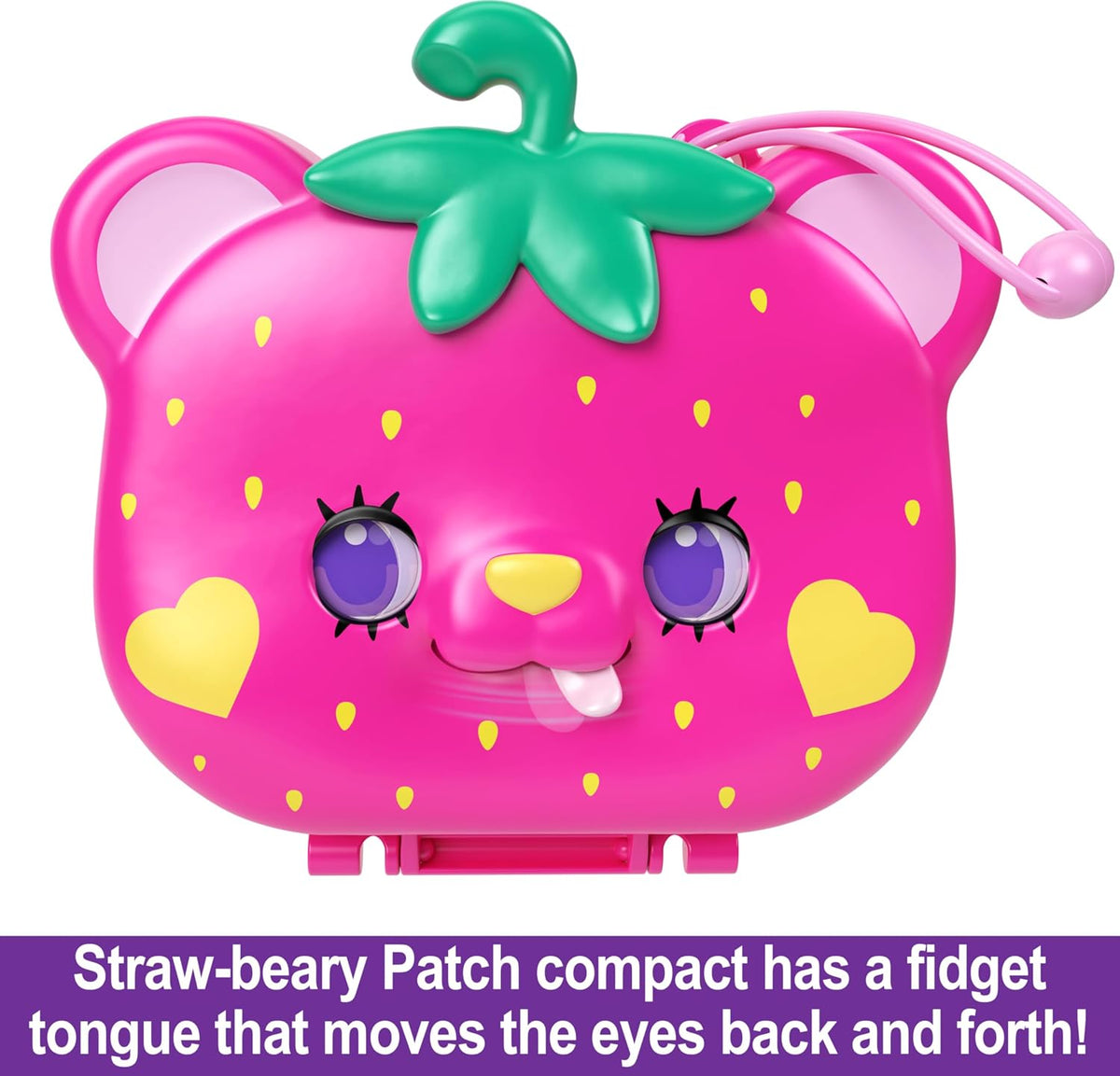 Polly Pocket Dolls & Playset, Straw-Beary Patch Compact with 2 Micro Dolls & 12 Accessories, Travel Toy with Fidget Exterior - Image 2