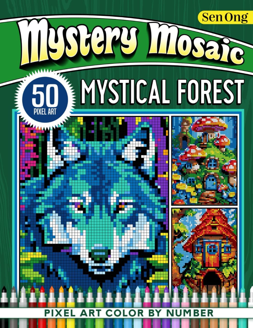 Mystical Forest Mystery Mosaics Color by Number: 50 Pixel Art Adventures for Relaxation and Creativity (Mystery Mosaic Color By Number Collection) - Image 1