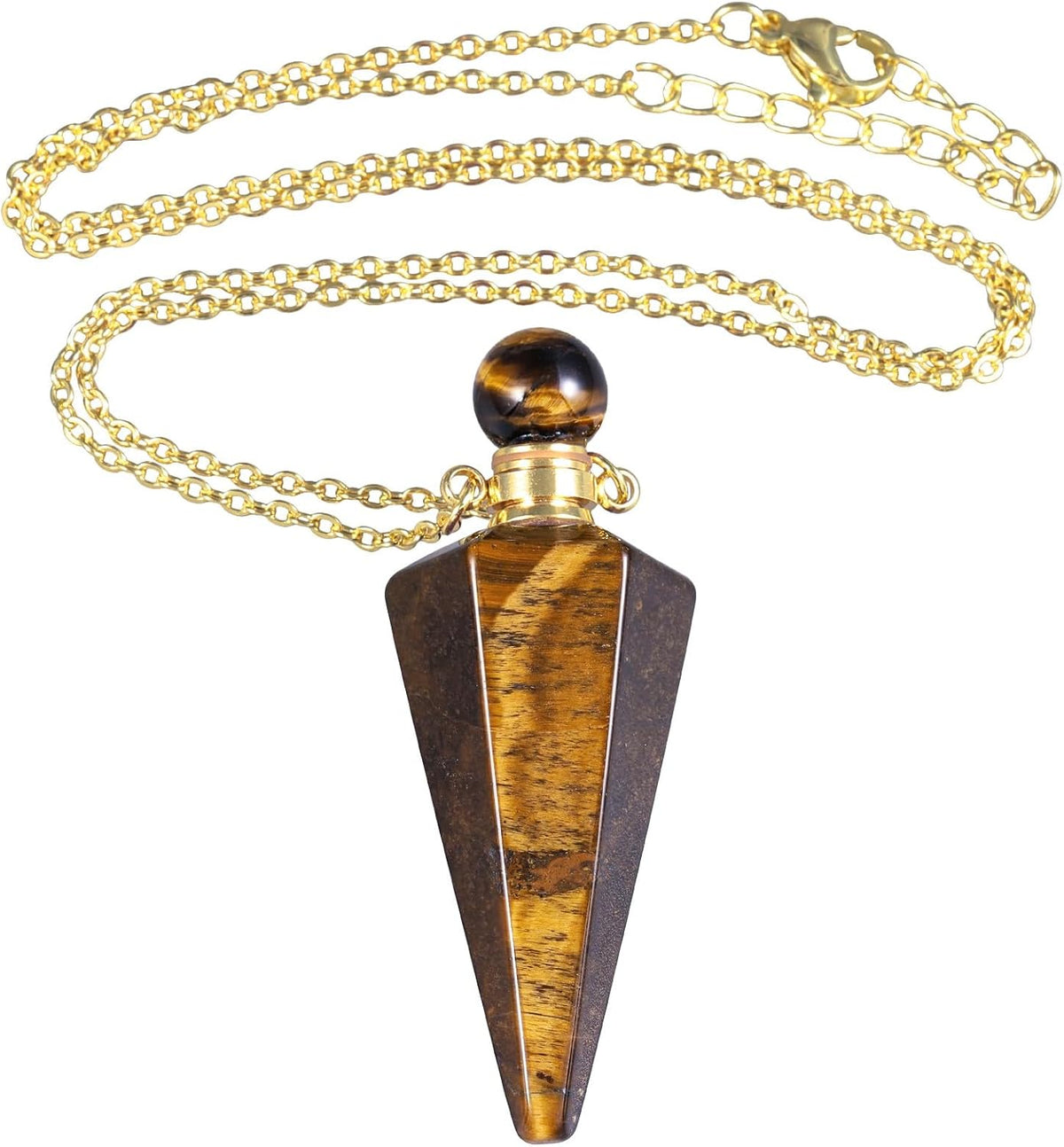 TUMBEELLUWA Crystal Perfume Bottle Necklace for Women Men | Faceted Crystal Point Necklace, Essential Oil Diffuser Vial Necklace, Openable Locket Bottle Jewelry for Daily Wear - Image 14