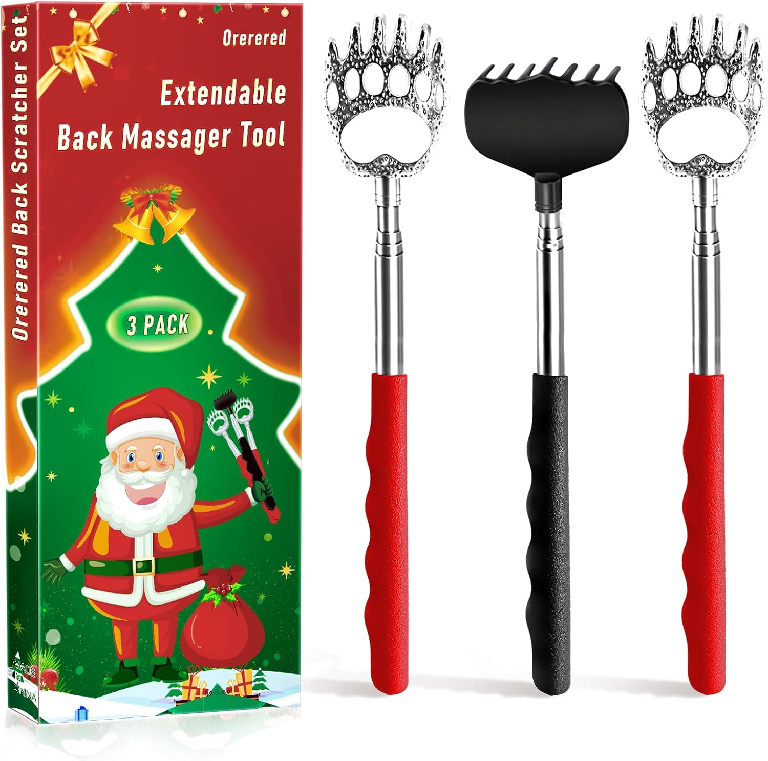 Orerered extendable back scratcher set with gift box