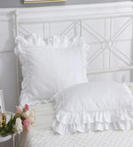 Meaning4 white cotton pillow sham showing zipper closure detail