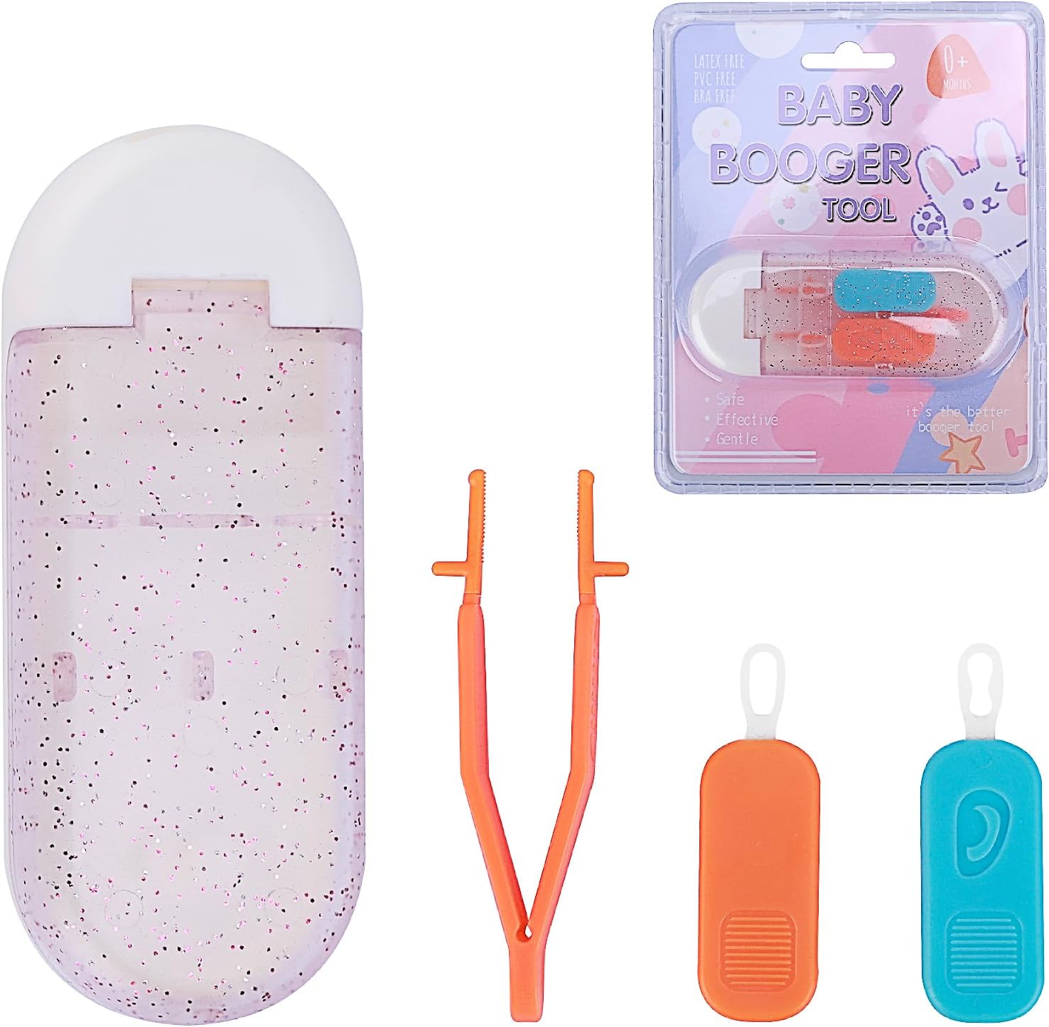 ONEVER baby nose and ear cleaner front view showcasing the soft tweezers