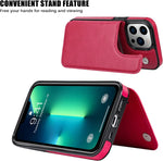 JOYAKI iPhone 13 Pro synthetic leather case showing back camera cutout protection