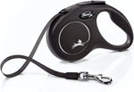 Flexi New Classic Tape Retractable Dog Leash black front view