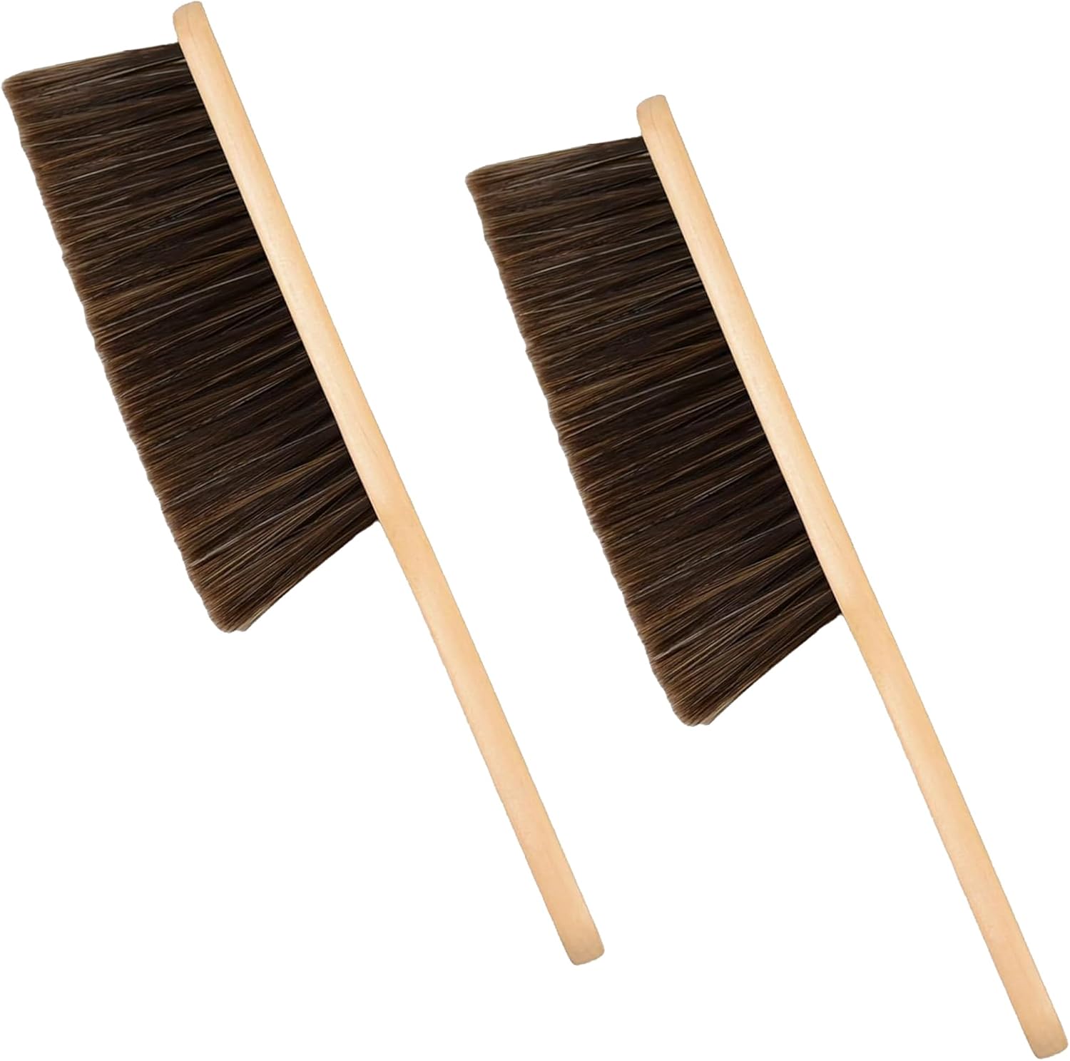 Ziprusburk wooden dust brush front view for furniture cleaning.