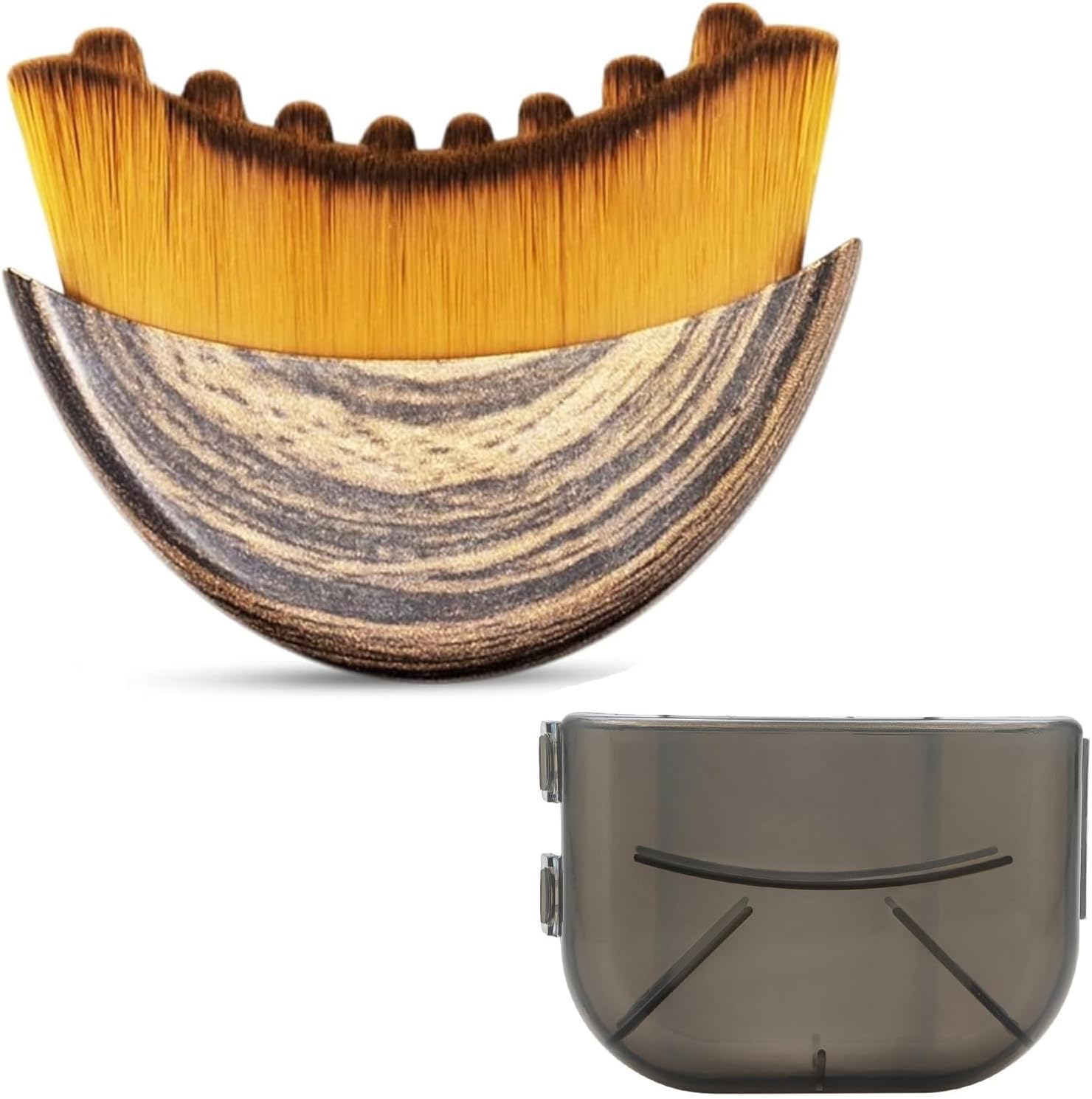 Morvika Lymphatic Contour Face Brush front view showcasing the ergonomic wooden handle and soft white bristles.