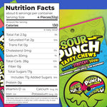Sour Punch chewy candy individual wrapped pieces strawberry blue raspberry green apple