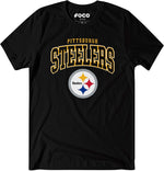 FOCO NFL team logo t-shirt close up of chest graphic