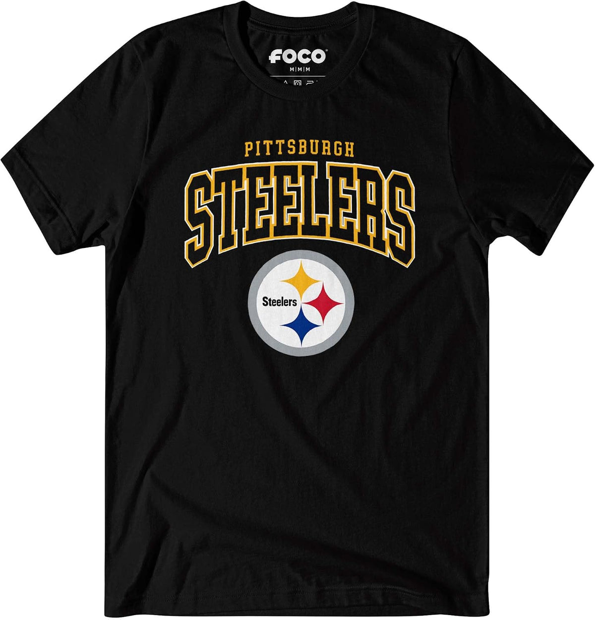 FOCO NFL team logo t-shirt close up of chest graphic