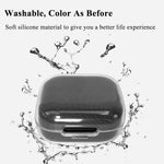 Clear shockproof earbuds case cover showing flexible silicone material and micro dot interior texture
