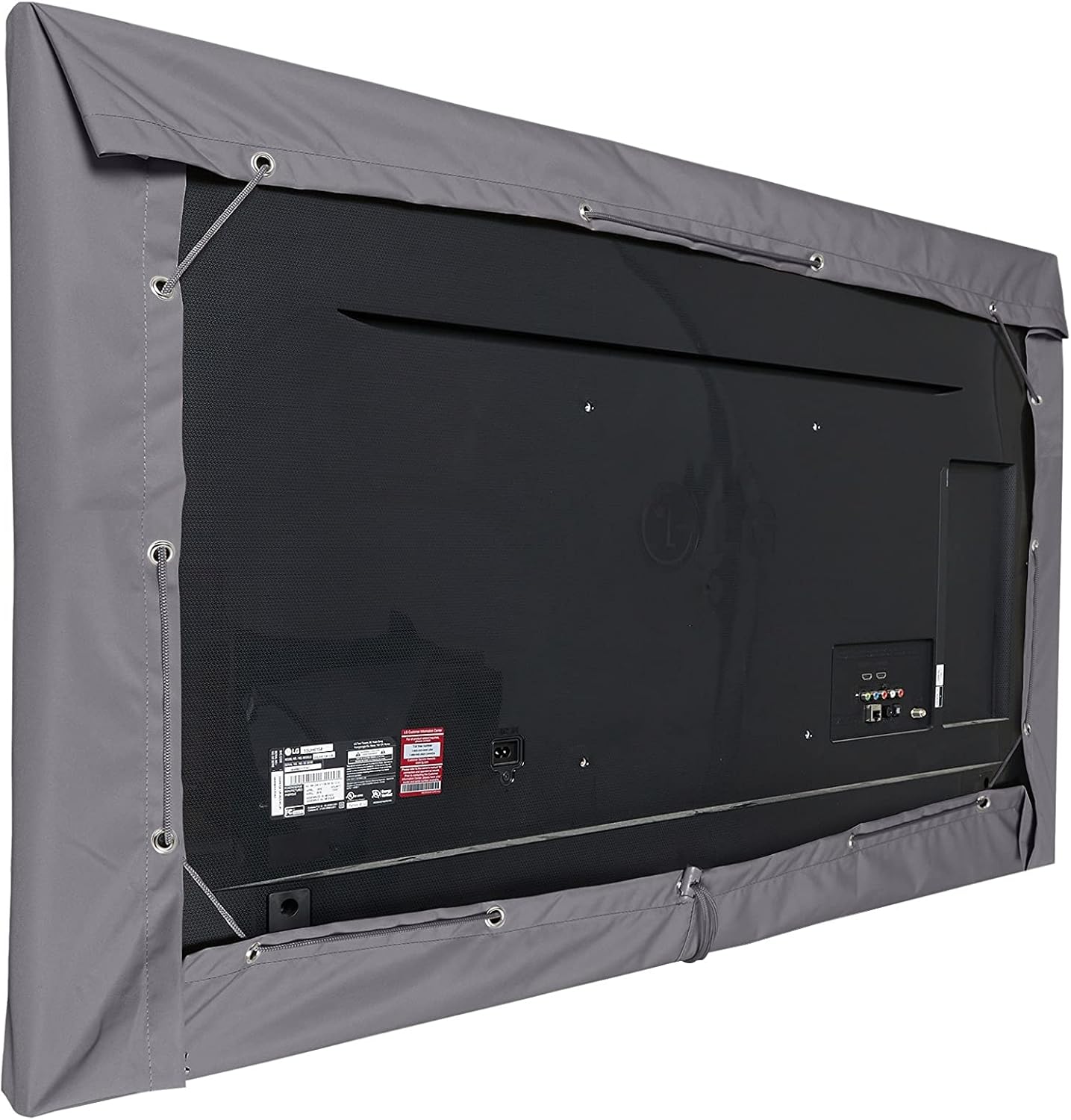 Covermates 55-59 inch outdoor TV cover front view in charcoal