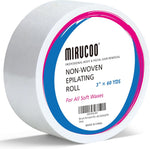 MIRUCOO non woven wax strip roll front view showing professional packaging and continuous white fabric roll