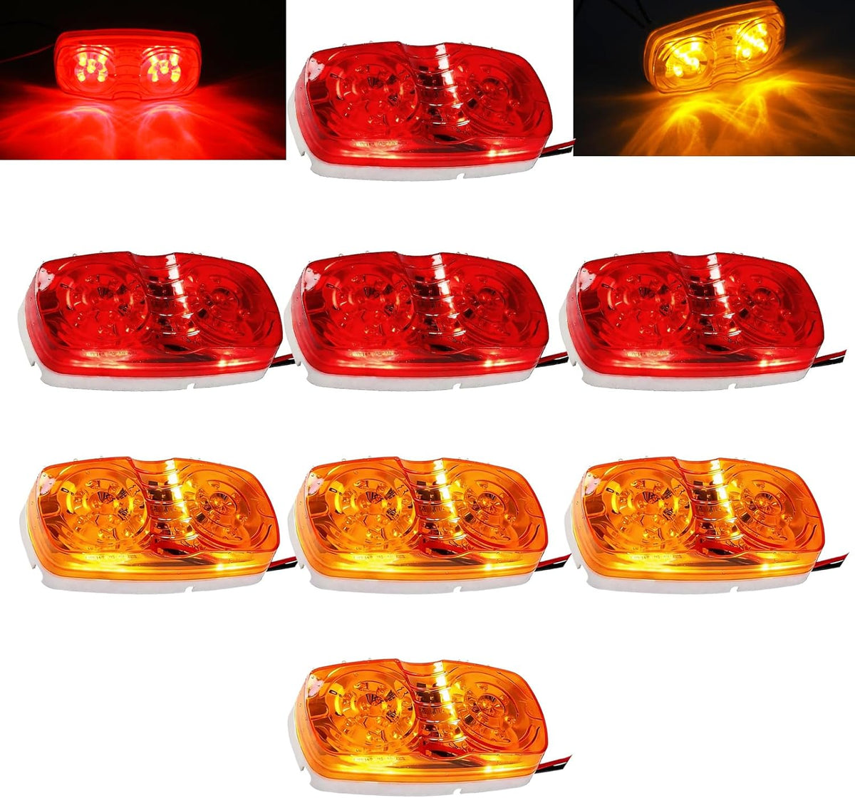 New Sun trailer marker light front view with amber lens