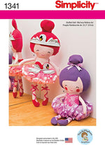 Simplicity 1341 stuffed ballerina doll sewing pattern front view
