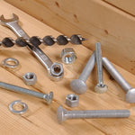 Hillman carriage bolt 100-pack packaging and hardware layout
