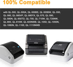 Compatible label rolls arranged next to shipping packaging boxes