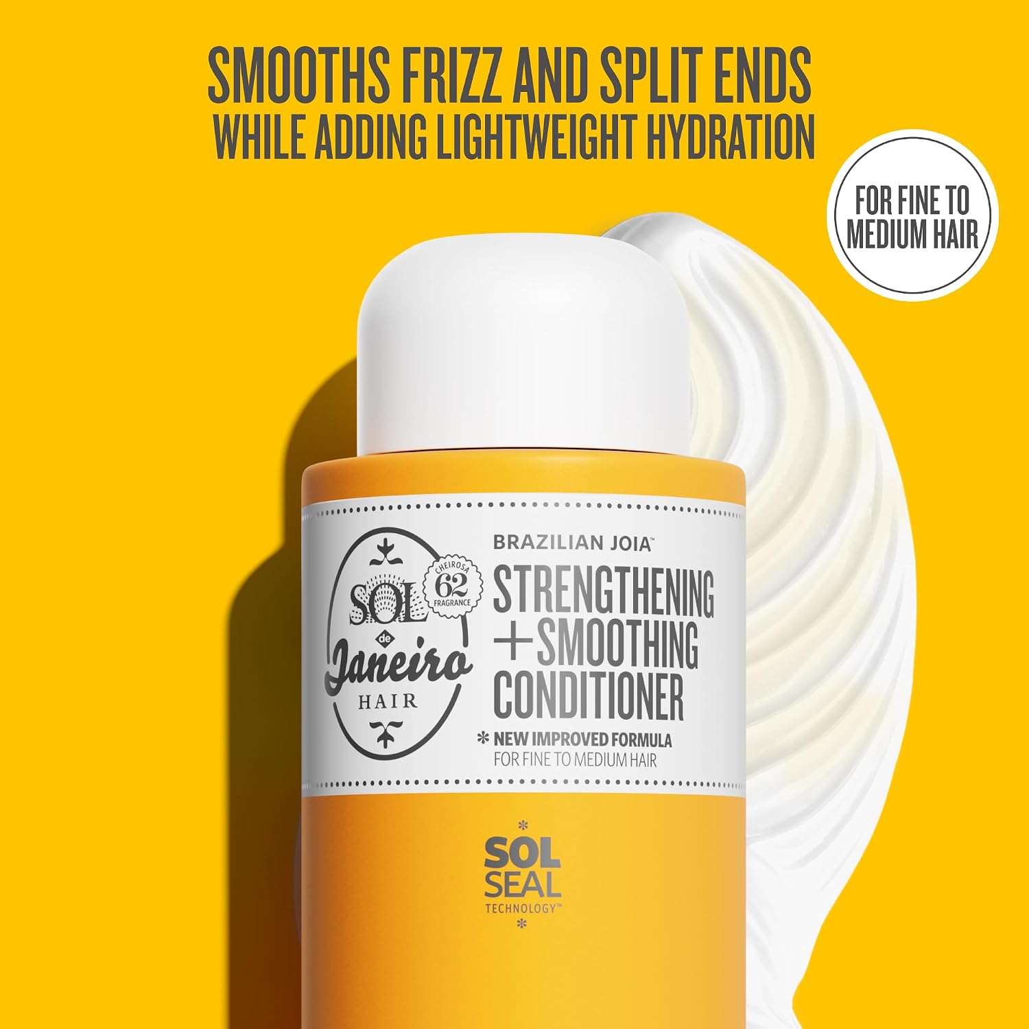 Sol de Janeiro Brazilian Joia Strengthening and Smoothing Conditioner cap and texture view