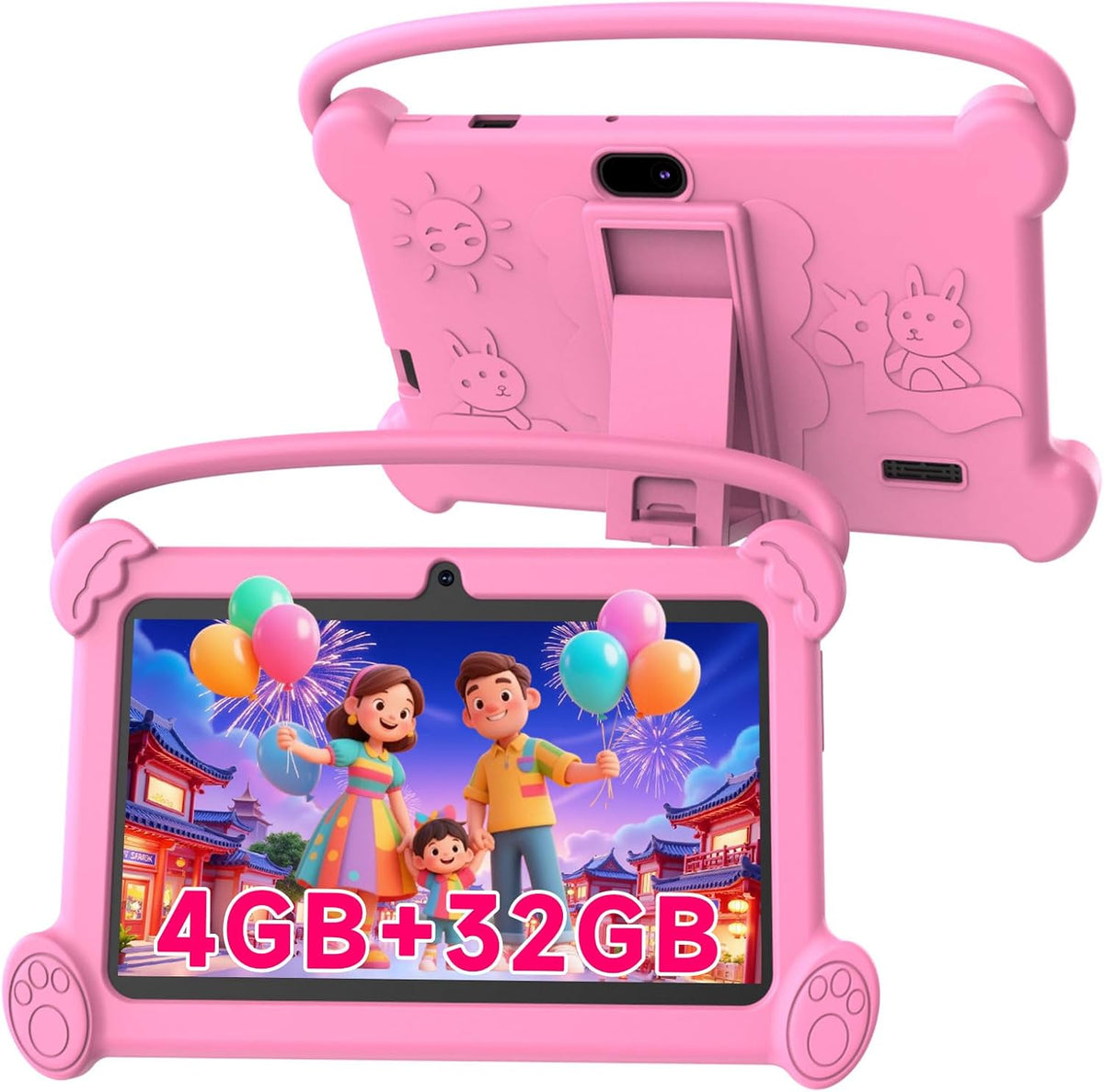 Iconlink kids tablet 7 inch pink front view