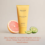 Deep Steep body butter ingredient highlights on label