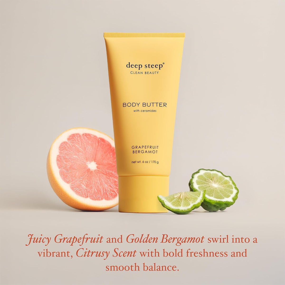 Deep Steep body butter ingredient highlights on label
