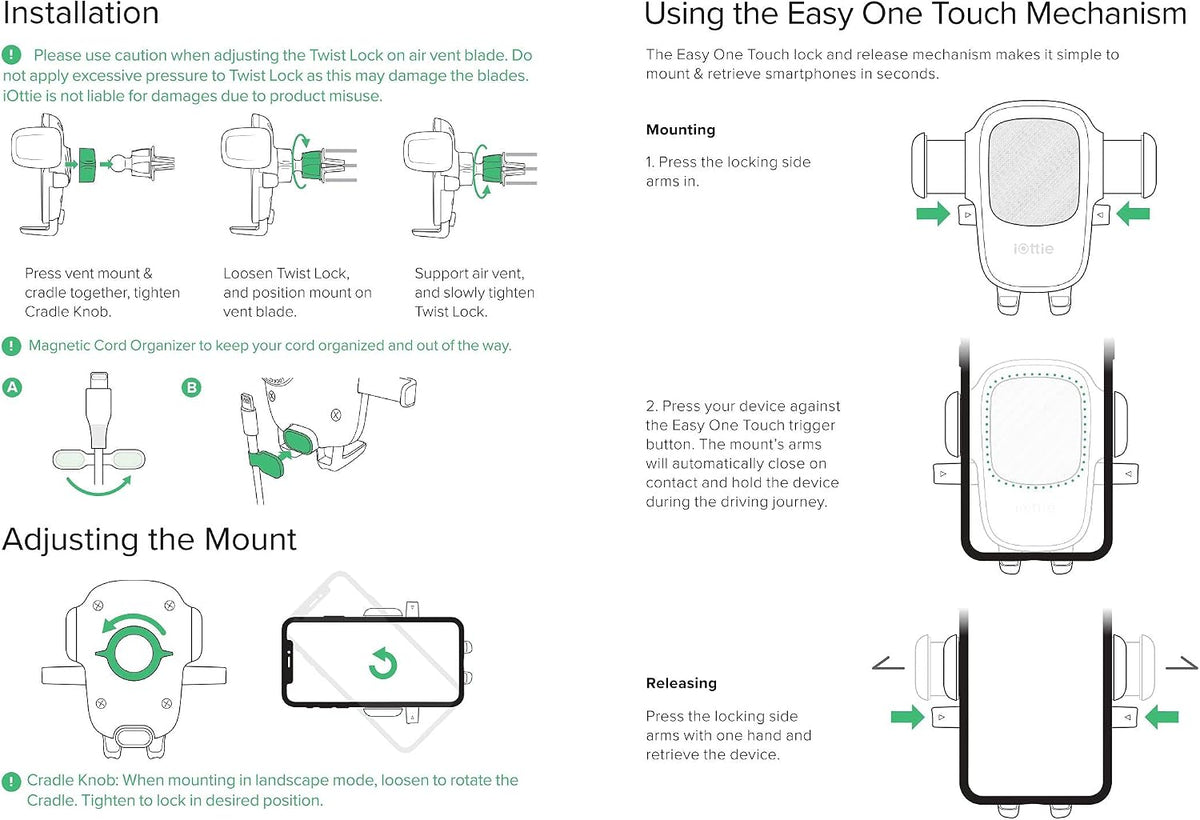 iOttie Easy One Touch 5 smartphone locking mechanism top angle