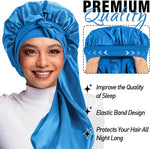 WOZUTUNT black and blue satin bonnets folded layout