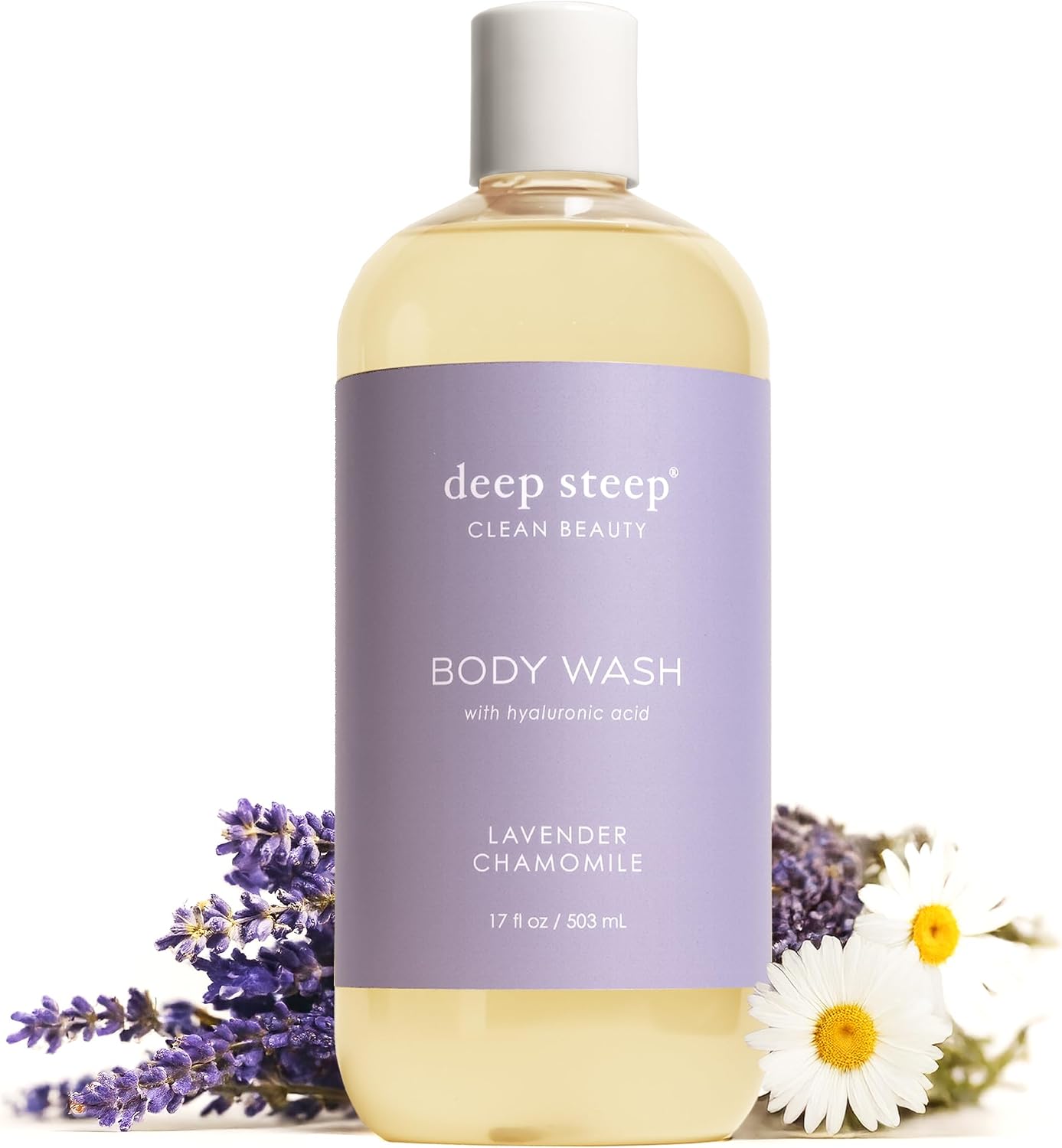 Deep Steep Lavender Chamomile Body Wash front view hydrating shower gel
