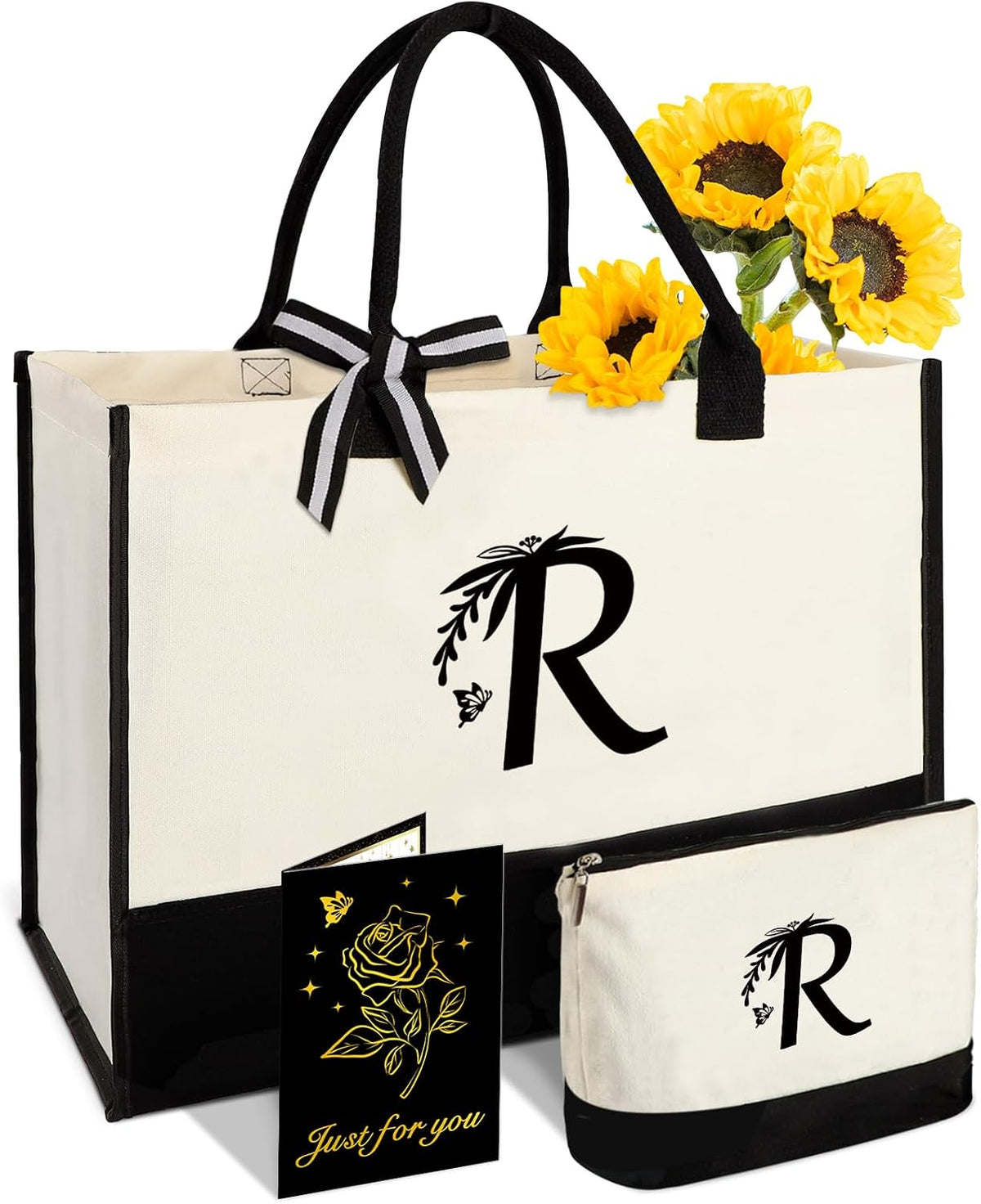 Gifts for Women,Canvas Tote Bag with Makeup Bag,Wedding Bride Birthday Gift - Image 10