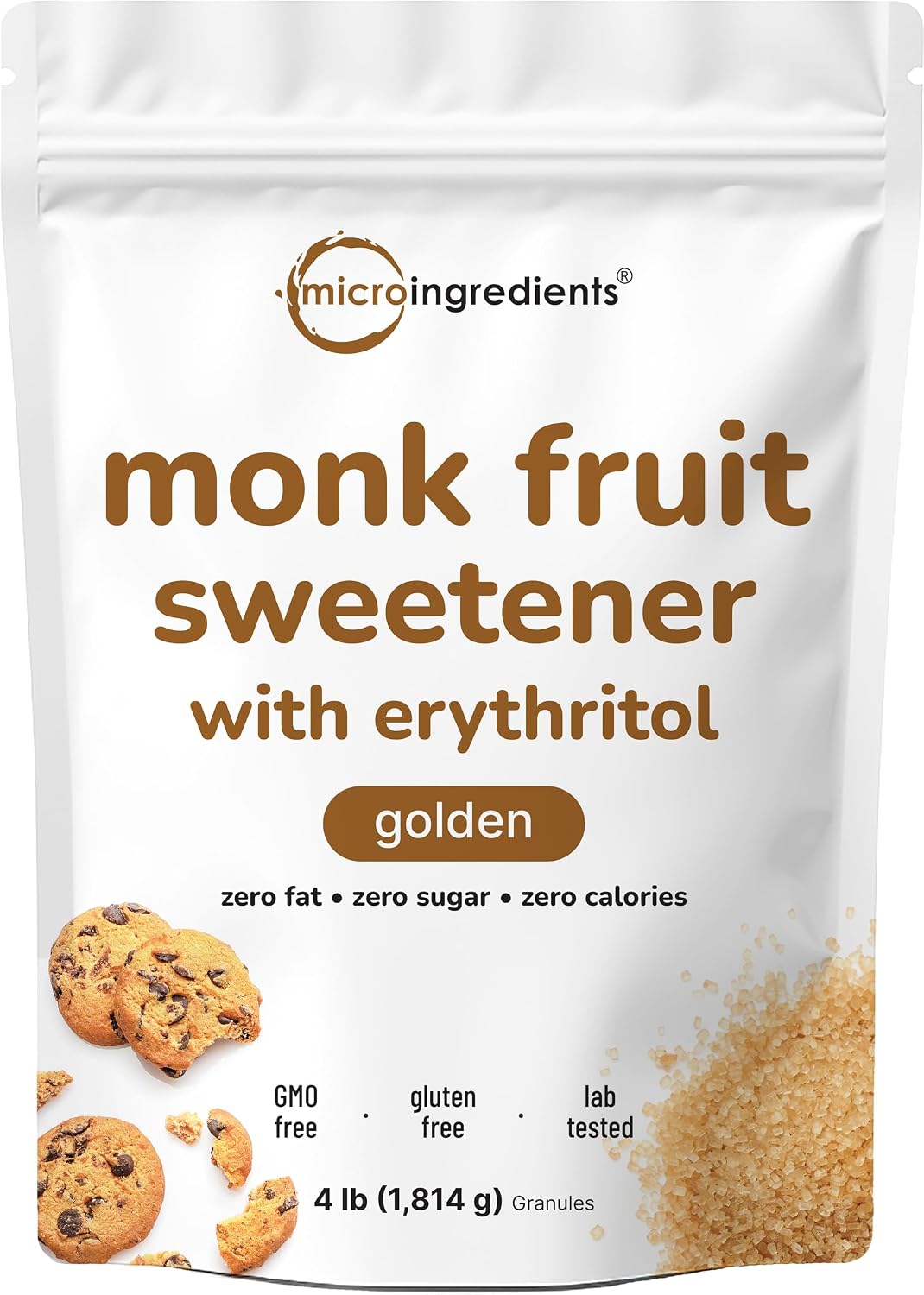 Micro Ingredients golden monk fruit sweetener front view packaging