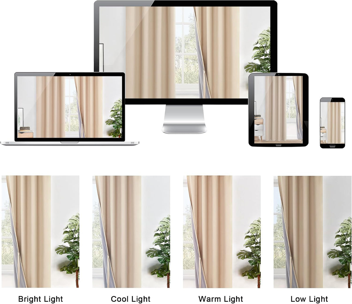 XWZO curtain set packaged and ready for bedroom installation