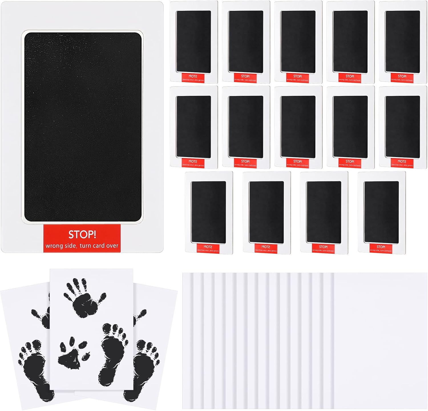 Jetec inkless baby footprint and handprint kit front view showing black clean touch ink pads
