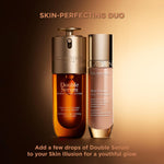 Clarins 30 milliliter foundation glass bottle angle view