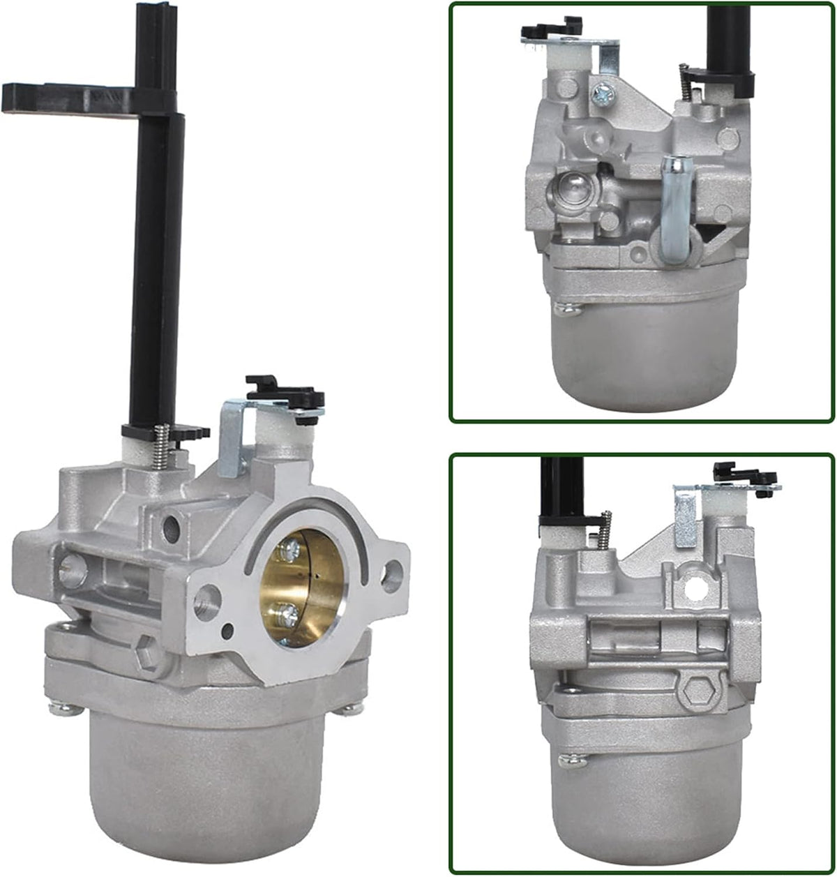 Timunr small engine carburetor side angle with mounting bolt pattern.